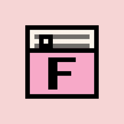 FapClub pixel-art F logo on a pink tile